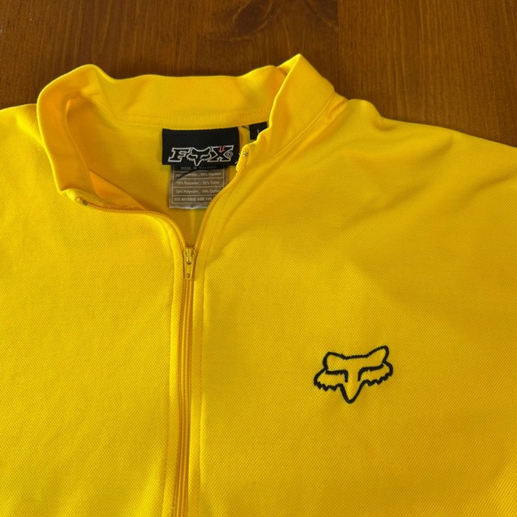Fox Racing Mens Yellow Short Sleeve 1/4 Zip Cycling Jersey Casual Sport Shirt - Picture 2 of 6